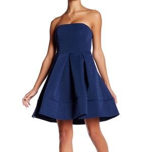 Halston Heritage Strapless Fit & Flare Dress